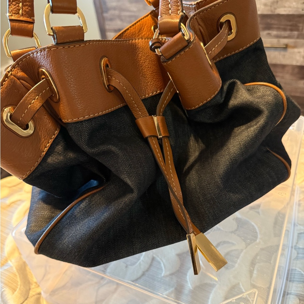 MICHAEL KORS Stylish Brown and Navy Blue Women's Bag